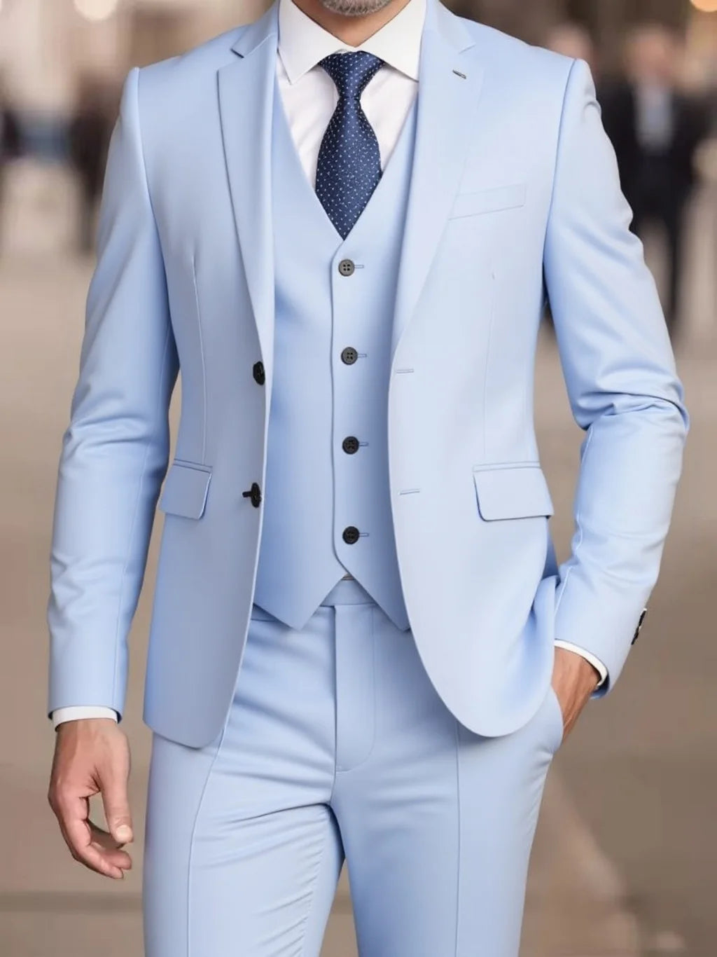 Men's Four Seasons Slim Fit Suit Two Piece Set