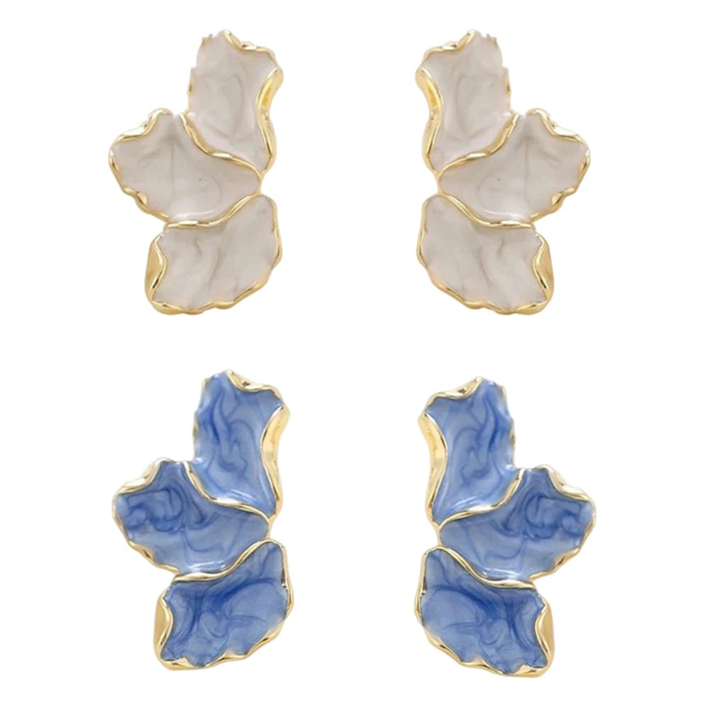Irregular Petal Earrings Geometric Flower Statement Jewelry For Women