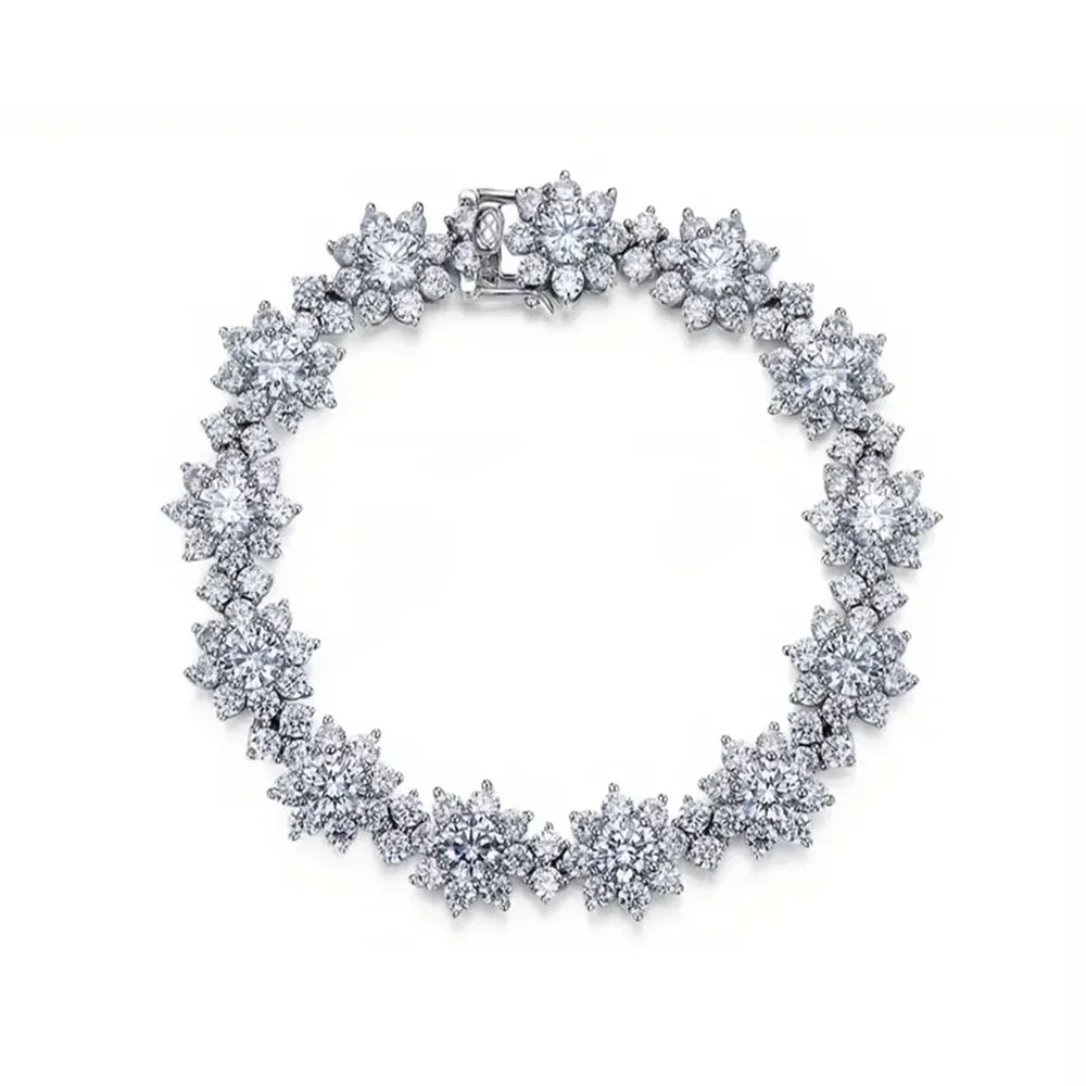 Moissanite Bracelet 925 Sterling Silver Engagement Wedding Gift