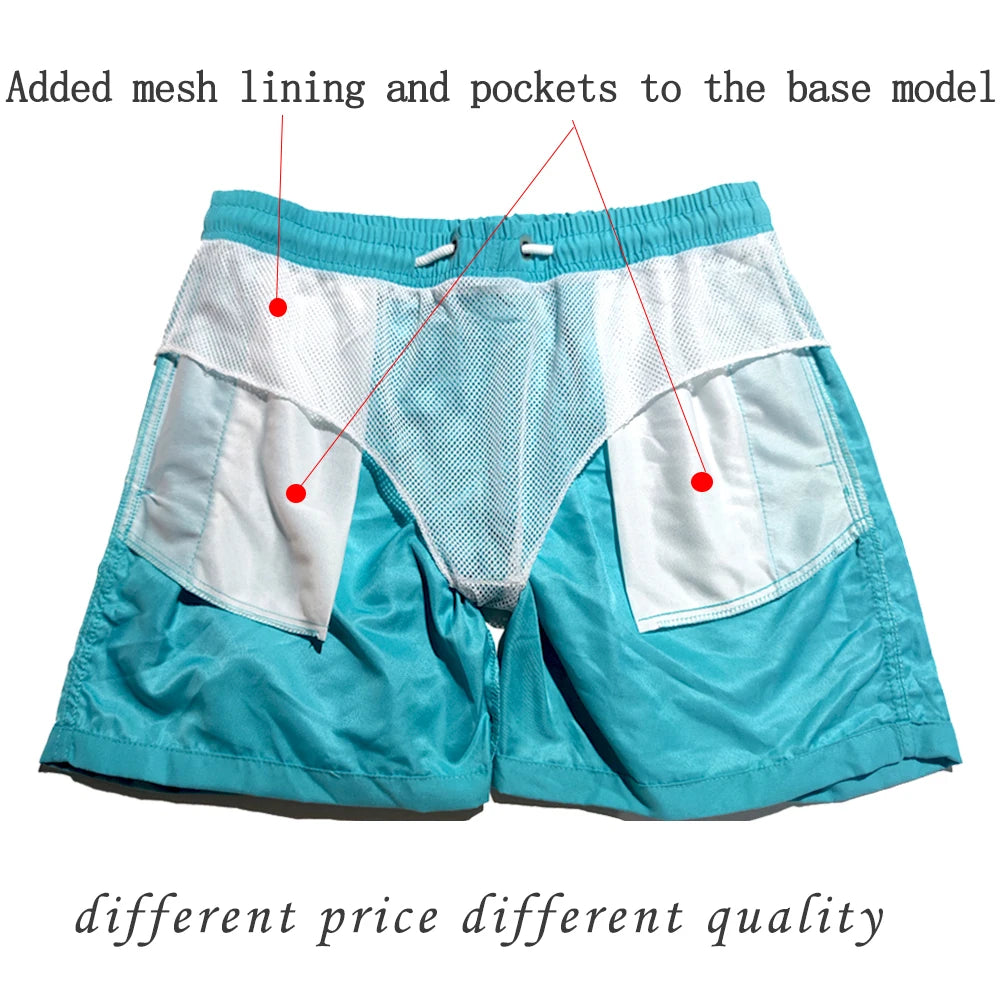 Men's Quick Dry Swim Shorts With Pockets And Drawstring