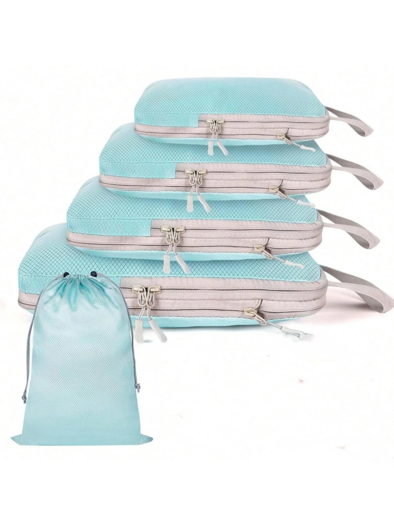 6 Piece Compression Packing Cubes Set Waterproof Travel Organizer