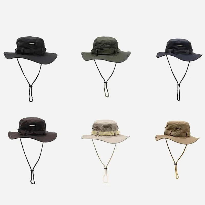 Men Summer Bucket Hat Panama Sunshade for Outdoor Activities