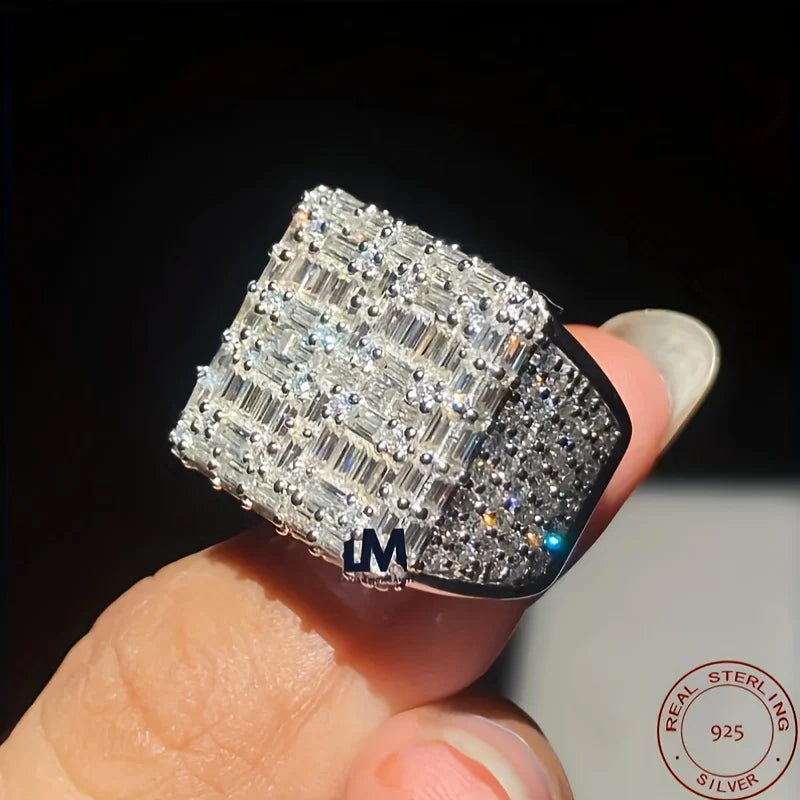 3.50 Ct Zircon Men's Engagement Ring 925 Sterling Silver