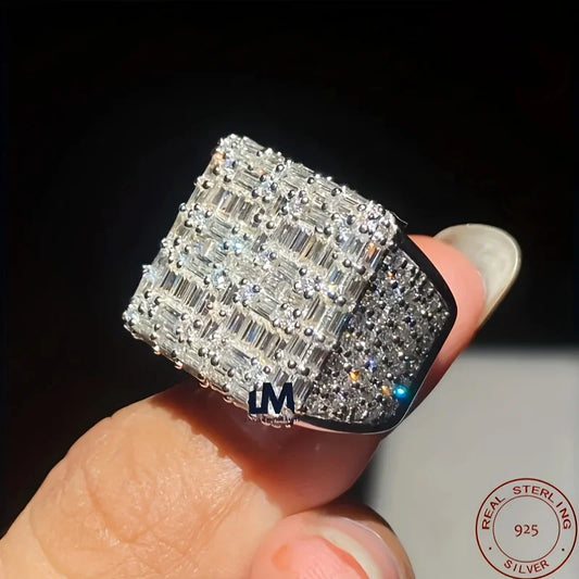 3.50 Ct Zircon Men's Engagement Ring 925 Sterling Silver