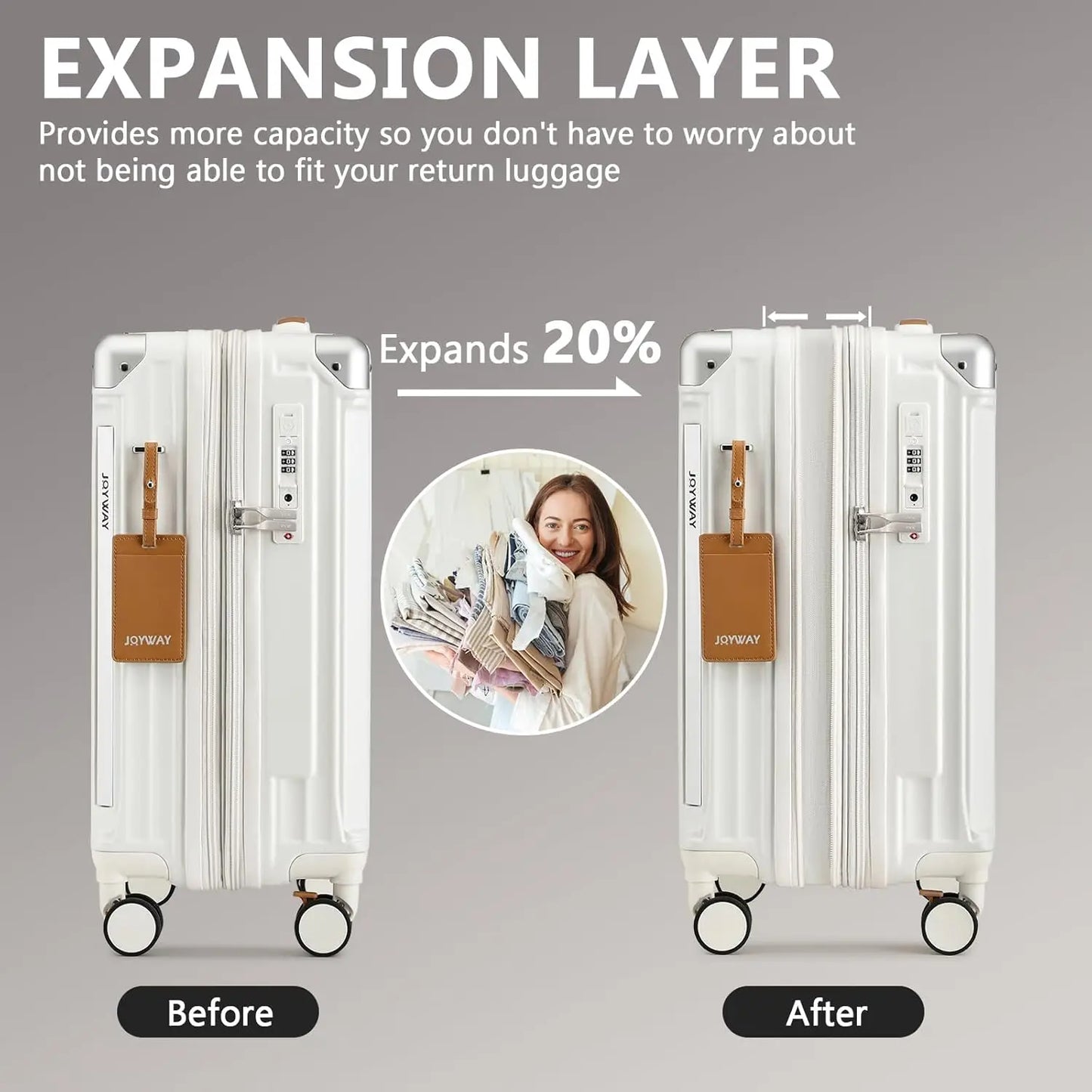 Expandable Luggage With TSA Lock Spinner Wheels