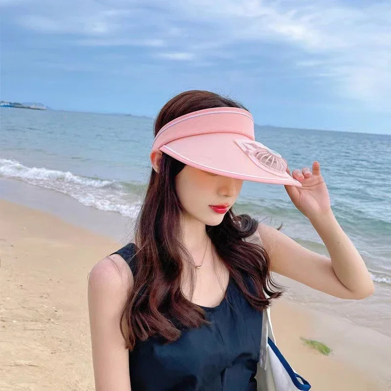 Cooling USB Charging Hat Fan For Sports Sun Visor Breathable