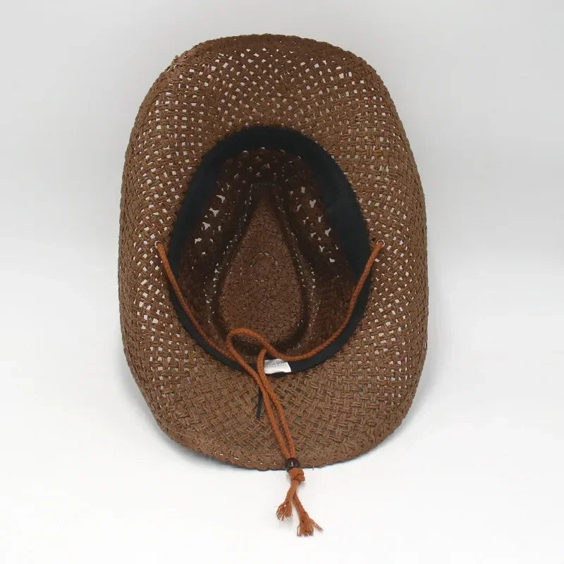 Western Cowboy Sun Hat Straw UV Protection for Men Women