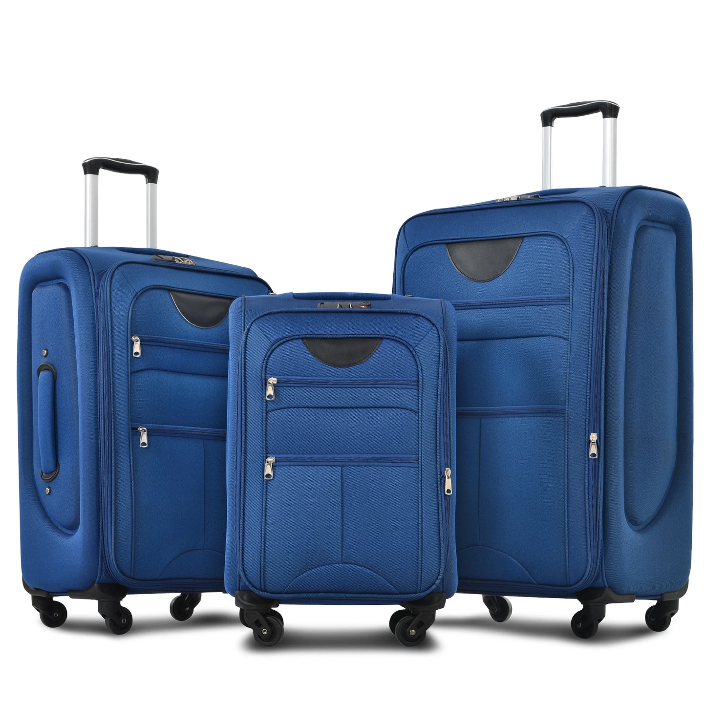 Softside Luggage 3 Piece Set Expandable Spinner Upright Suitcases