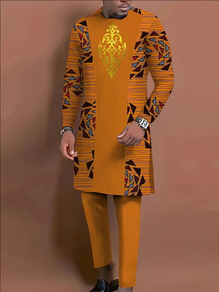 Men's Casual Long Sleeve Two Piece Set Top And Trousers
