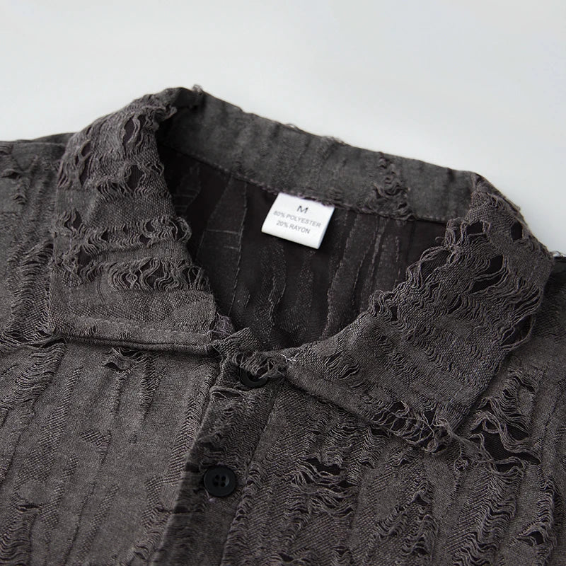 Men's Casual Short Sleeve T Shirt With Vintage Distressed Texture