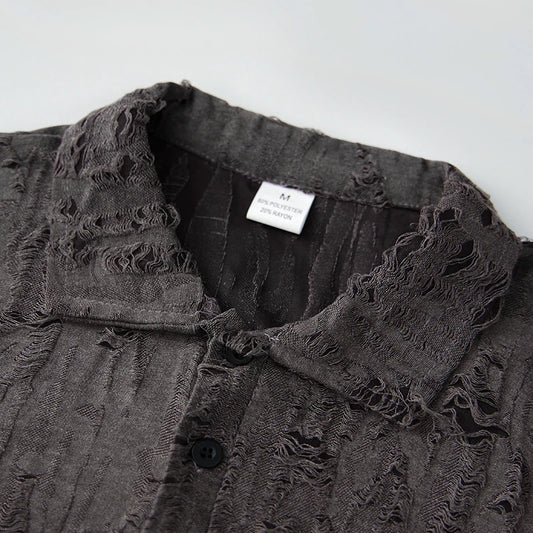 Men's Casual Short Sleeve T Shirt With Vintage Distressed Texture
