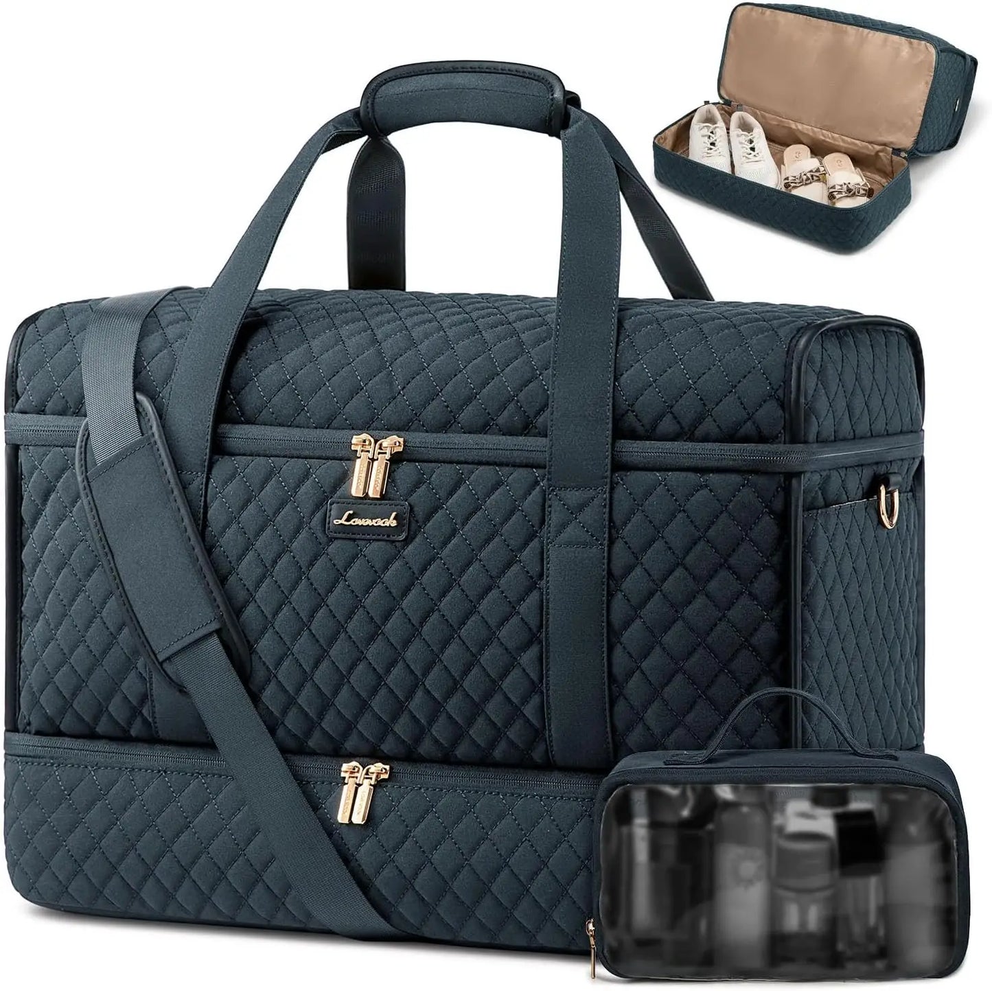 Travel Duffle Bag With Shoe Compartment For Gym And Travel