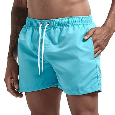 Men's Quick Dry Swim Shorts With Pockets And Drawstring