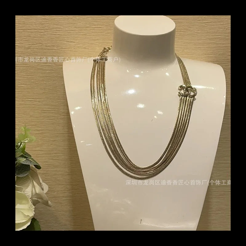 Letter Necklace Zircon Pendant Chain For Women