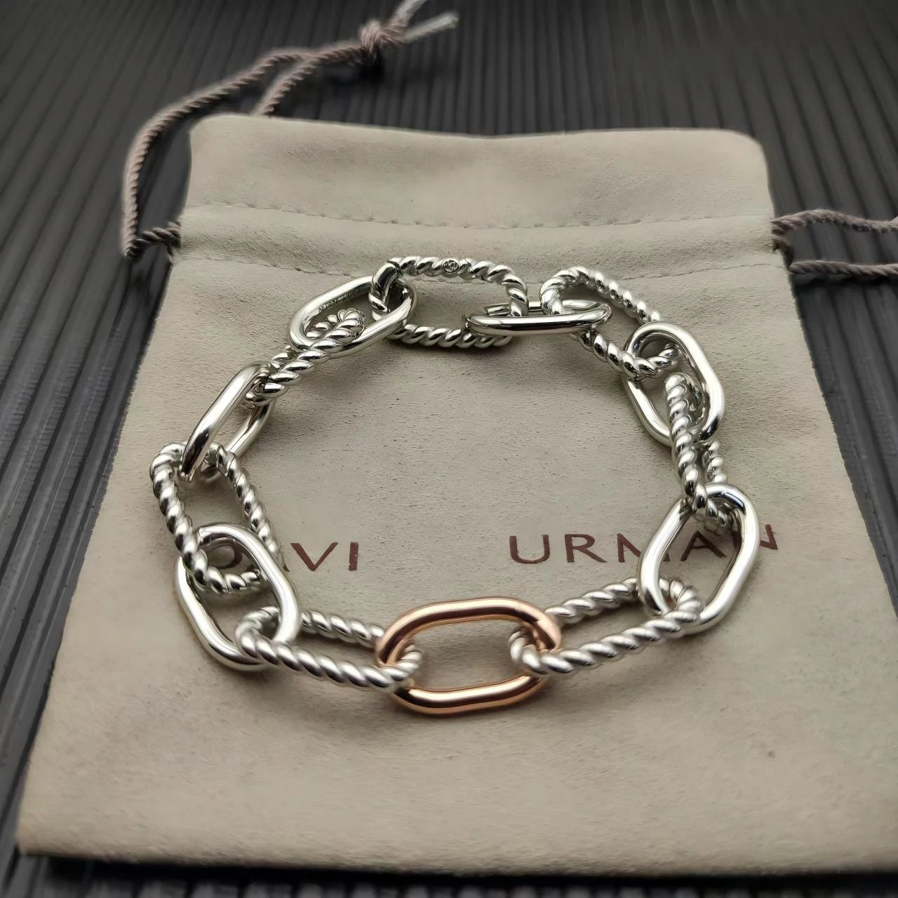 Multi Ring Two Tone Necklace Unisex Elegant