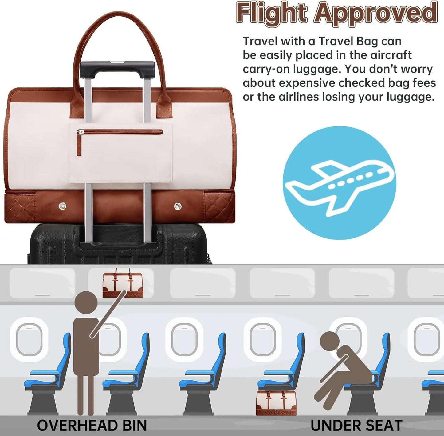 Womens Travel Duffle Bag With Shoe Compartment Wet Pocket