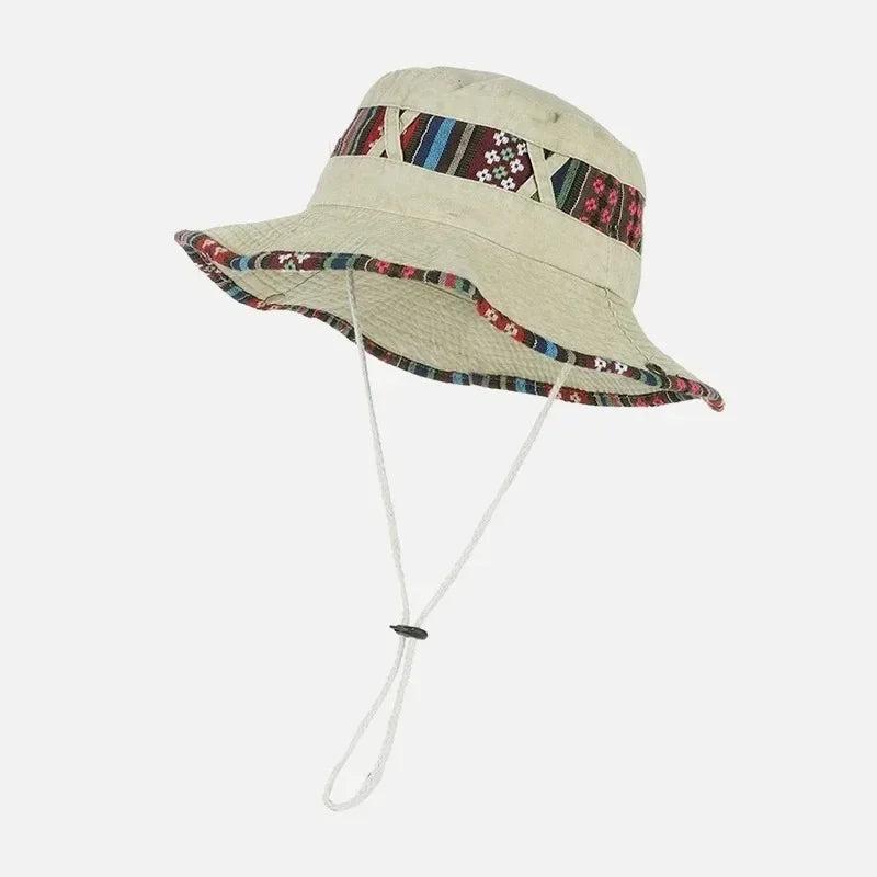 Men Summer Bucket Hat Panama Sunshade for Outdoor Activities