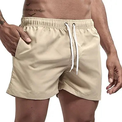 Men's Quick Dry Swim Shorts With Pockets And Drawstring