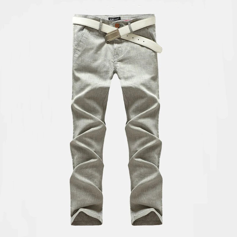 Casual Linen Pants for Men Summer Business Trousers
