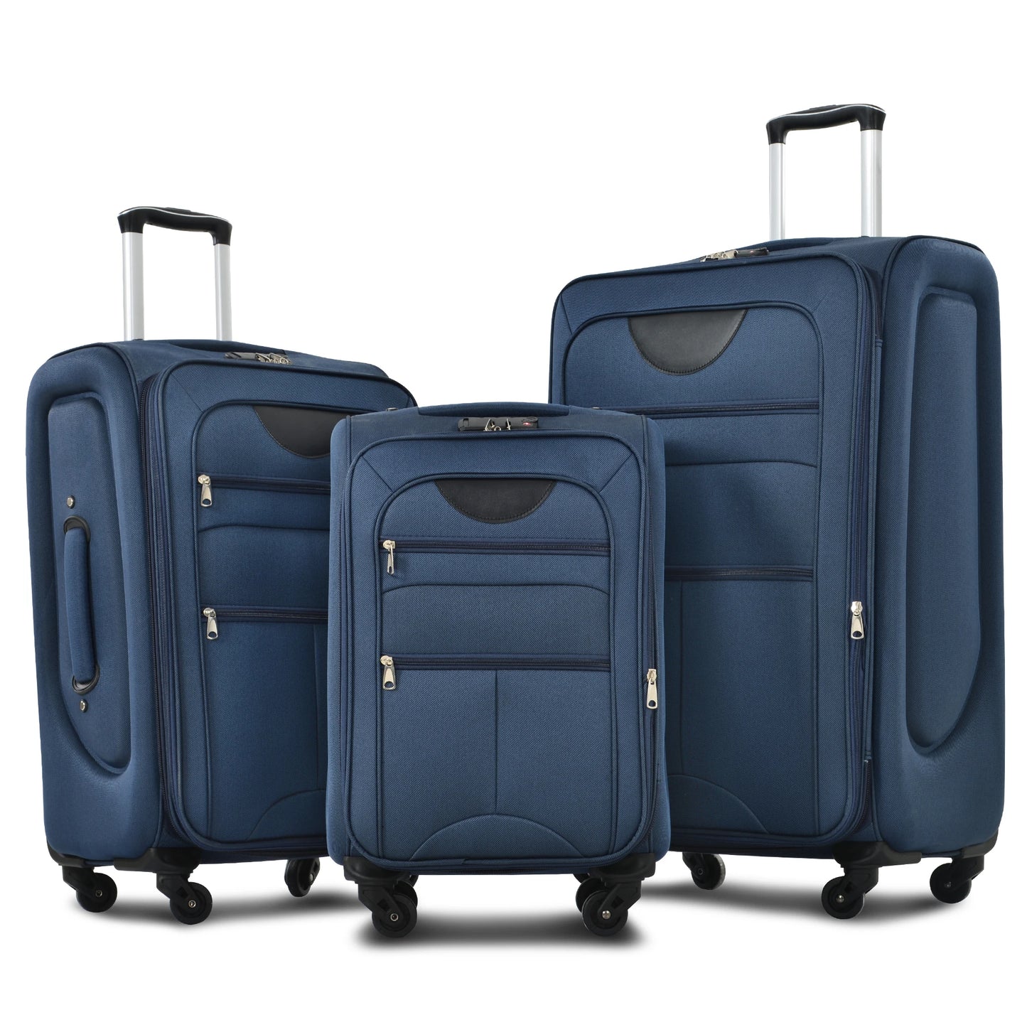 Softside Luggage 3 Piece Set Expandable Spinner Upright Suitcases