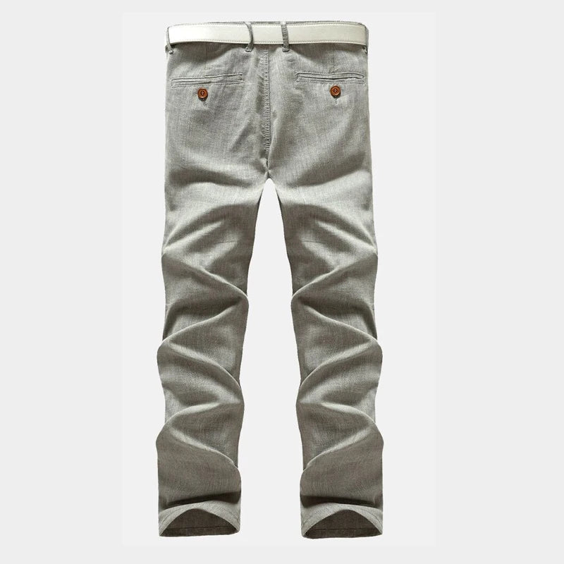 Casual Linen Pants for Men Summer Business Trousers