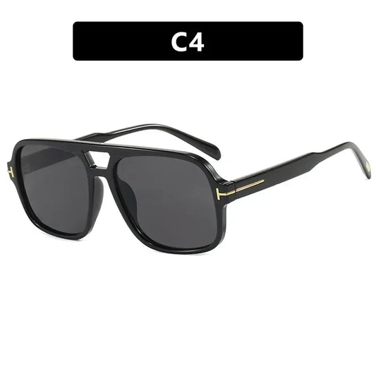 Vintage Classic Brand Designer Sunglasses Women UV400 Double Bridge Square
