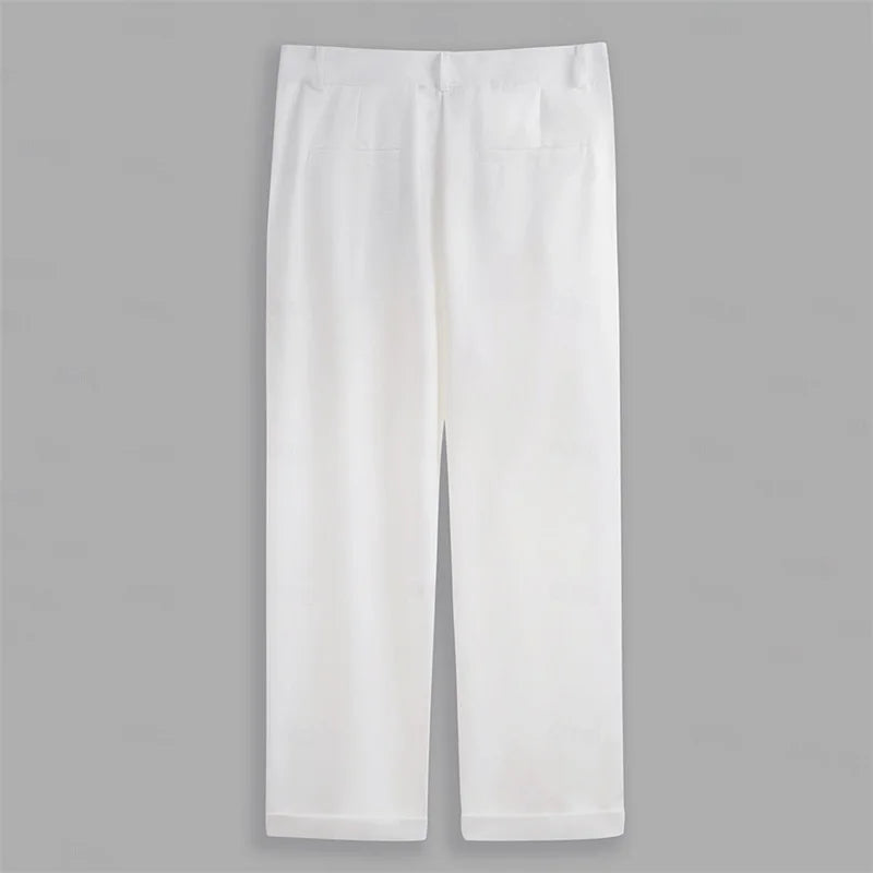 Men's Flat Front Dress Pants Regular Fit Business Casual