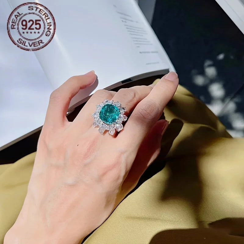 Zircon Lab Grown Engagement Ring 925 Silver Solitaire