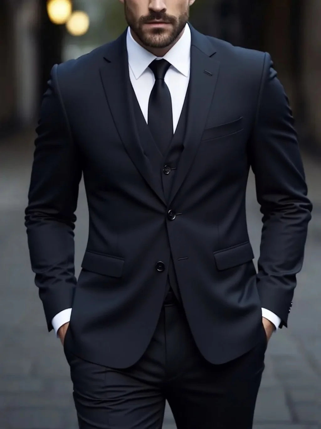 Three-Piece Mens Suit Anti-Wrinkle No-Iron Four-Seasons Business Formal