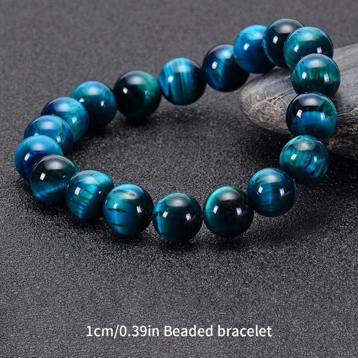 Tiger Eye Beaded Bracelet Natural Stone Minimalist Unisex Jewelry