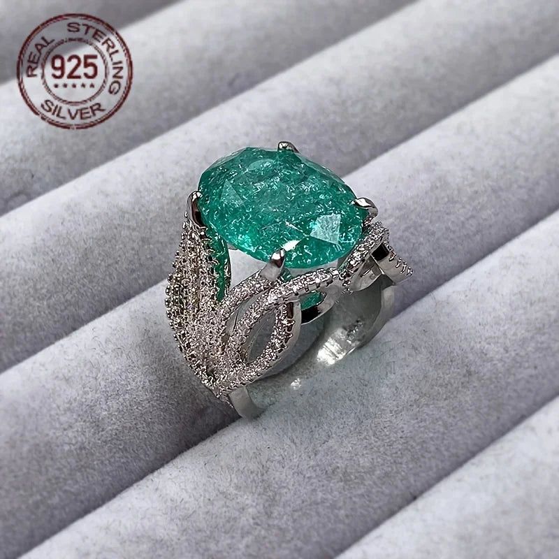 Silver Zircon Ring Prong Setting For Women Fine Jewelry
