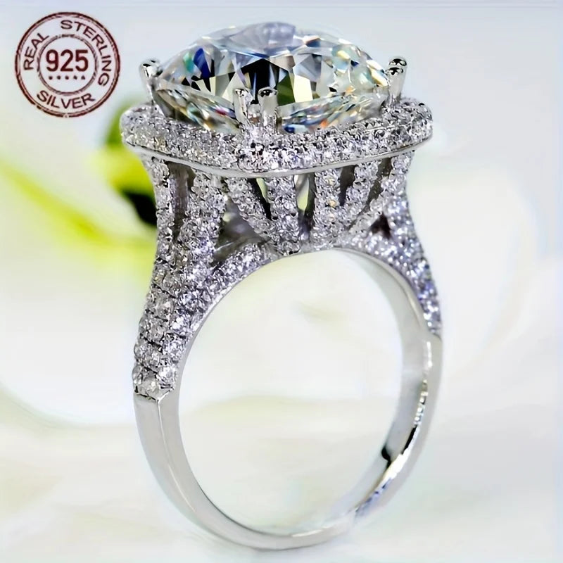 Sterling Silver Cushion Cut Cubic Zirconia Rings
