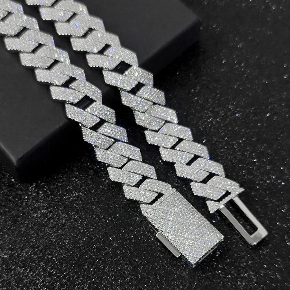Cuban Chain Iced Out Necklace And Bracelet