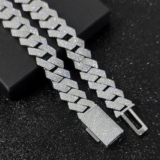 Cuban Chain Iced Out Necklace And Bracelet