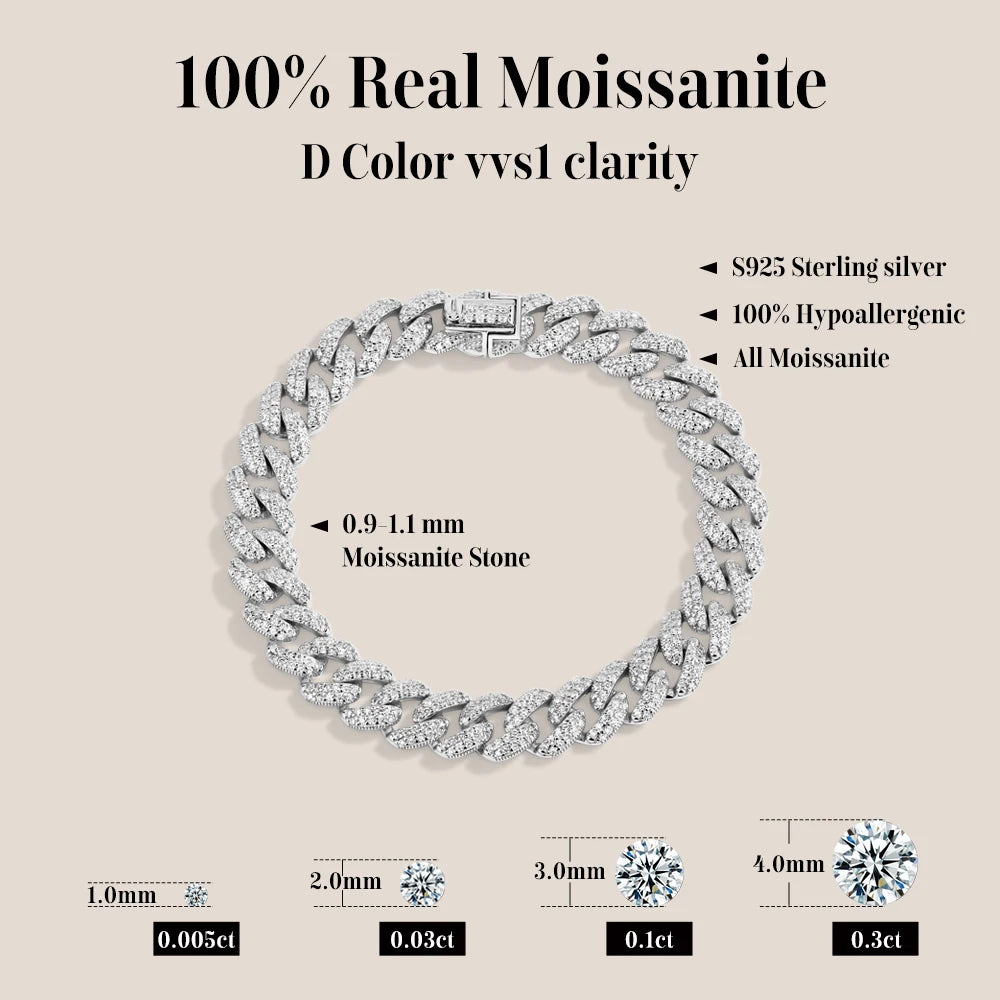 Cuba Chain Bracelet 925 Sterling Silver