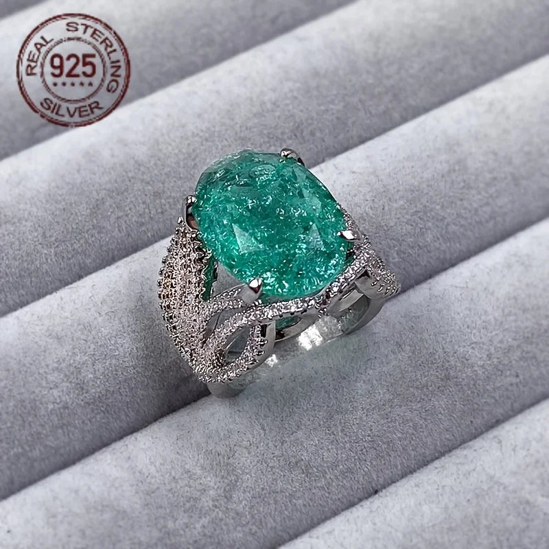 Silver Zircon Ring Prong Setting For Women Fine Jewelry