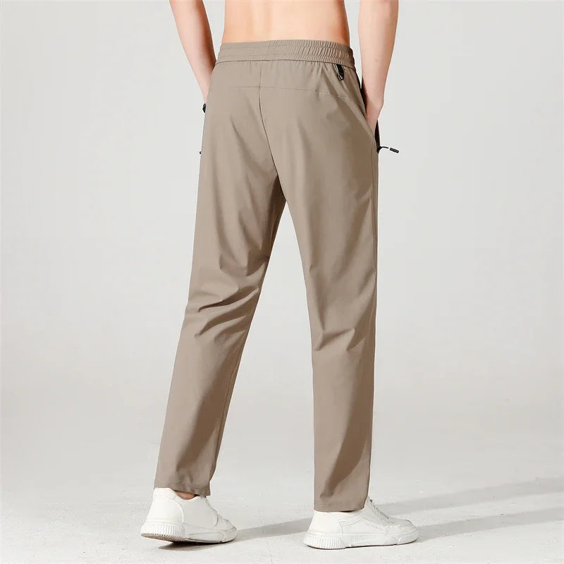 Ice Silk Men's Trousers Summer Breathable Stretch Business Pants