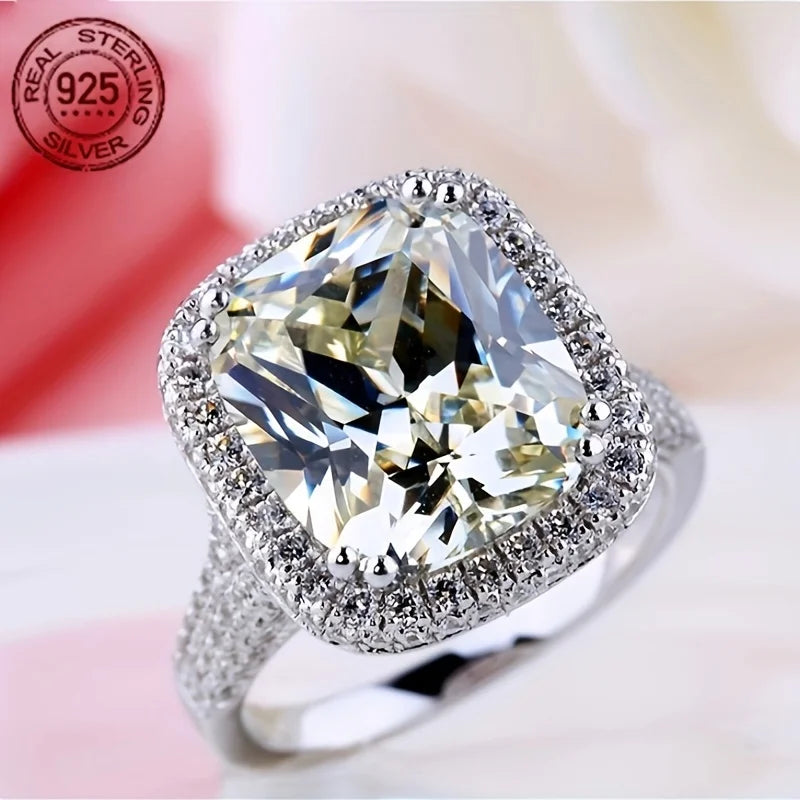Sterling Silver Cushion Cut Cubic Zirconia Rings