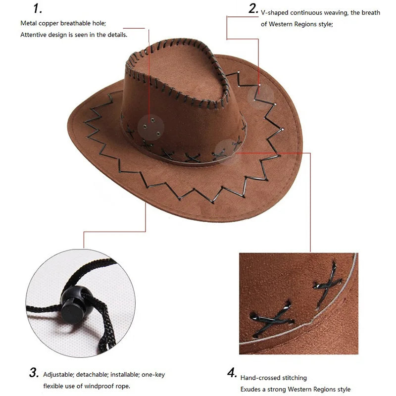 Bride Cowboy Hat For Women Chapeau Cowgirl Western Hat