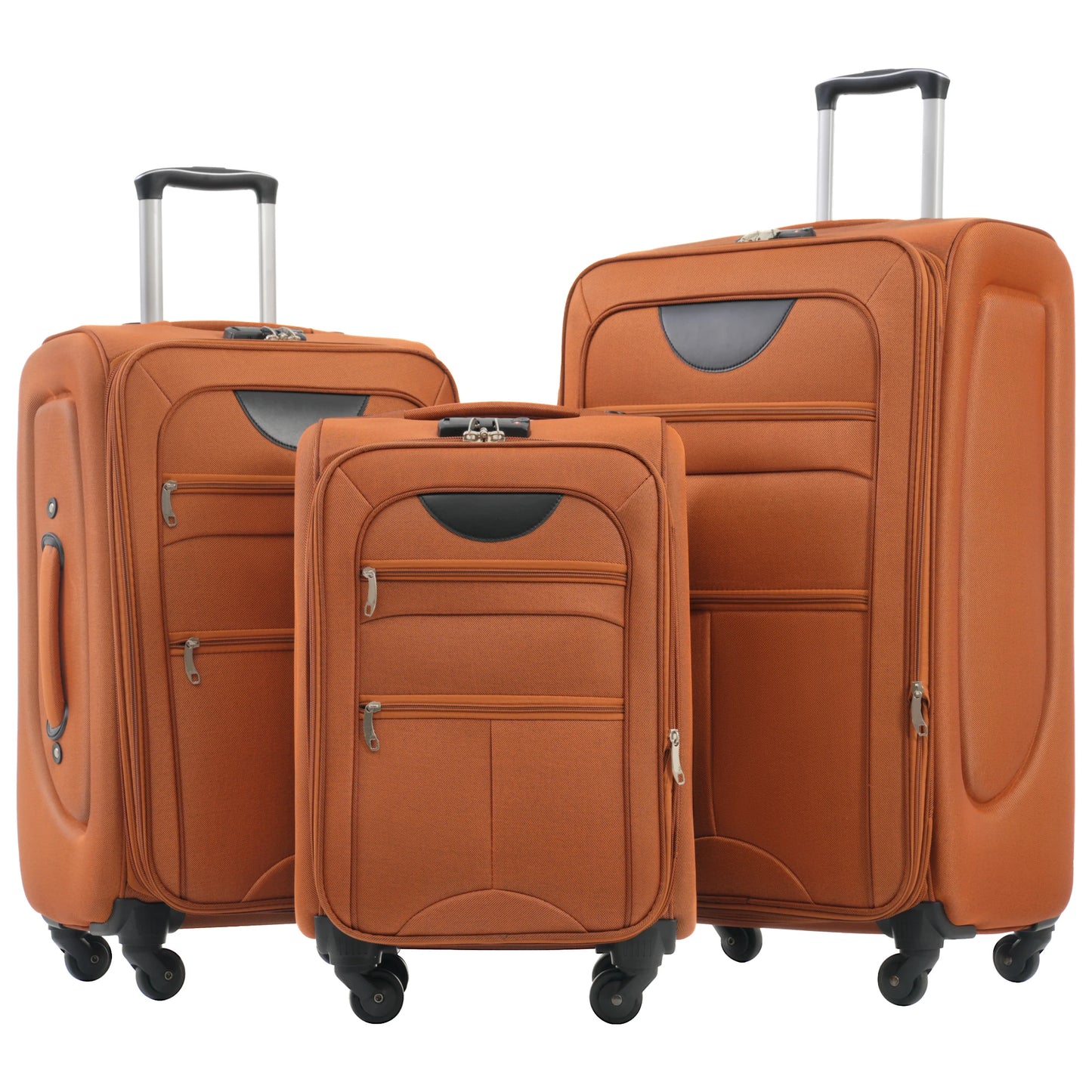 Softside Luggage 3 Piece Set Expandable Spinner Upright Suitcases