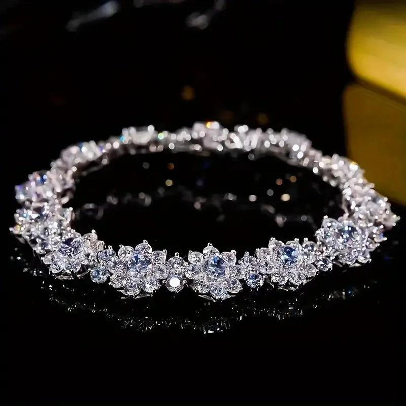 Moissanite Bracelet 925 Sterling Silver Engagement Wedding Gift