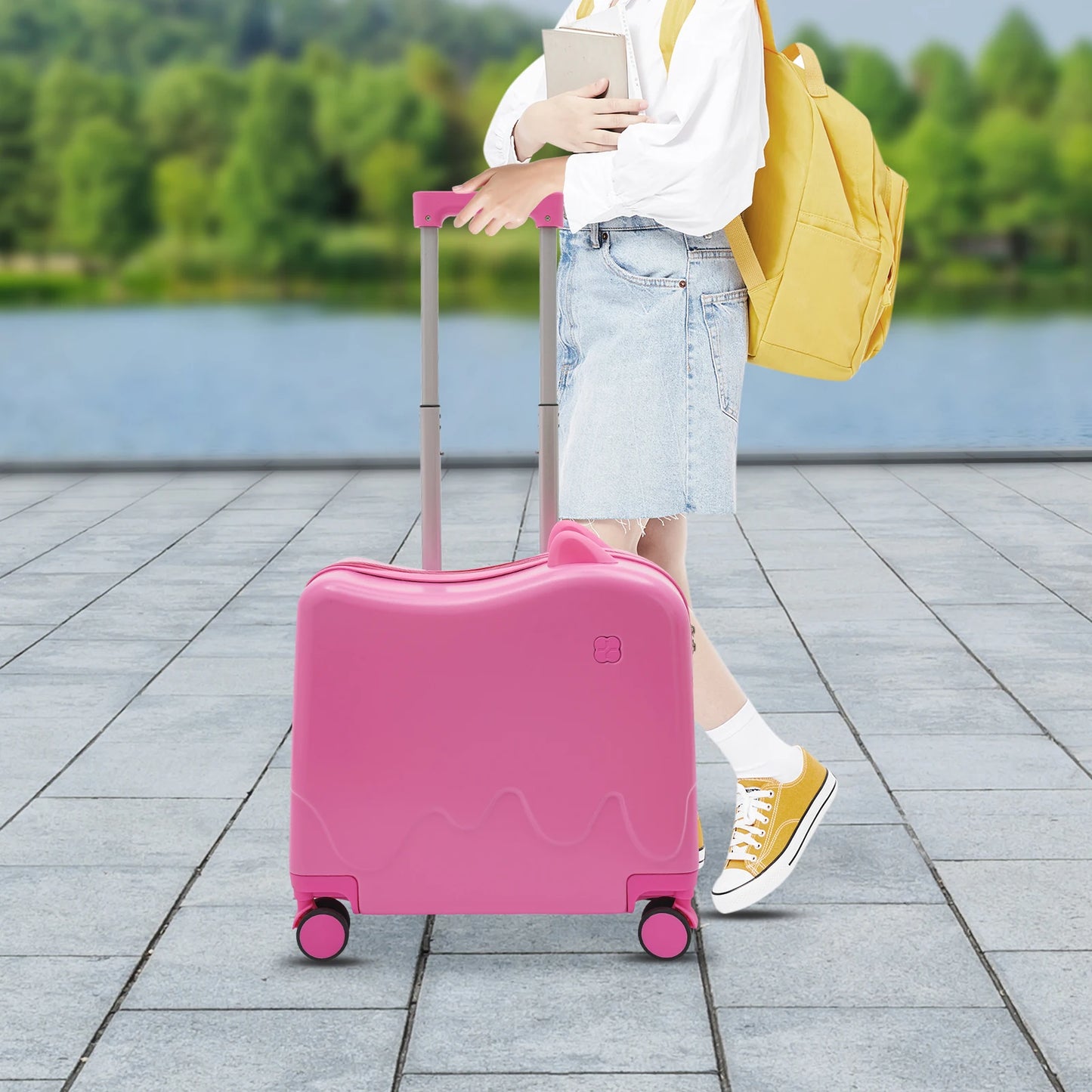 Kids Ride-On Suitcase With Built-In Password Lock And Quiet Wheels