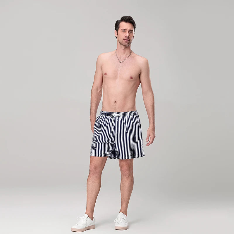 Mens Lightweight Quick Dry Swim Trunks With Mesh Lining Drawstring