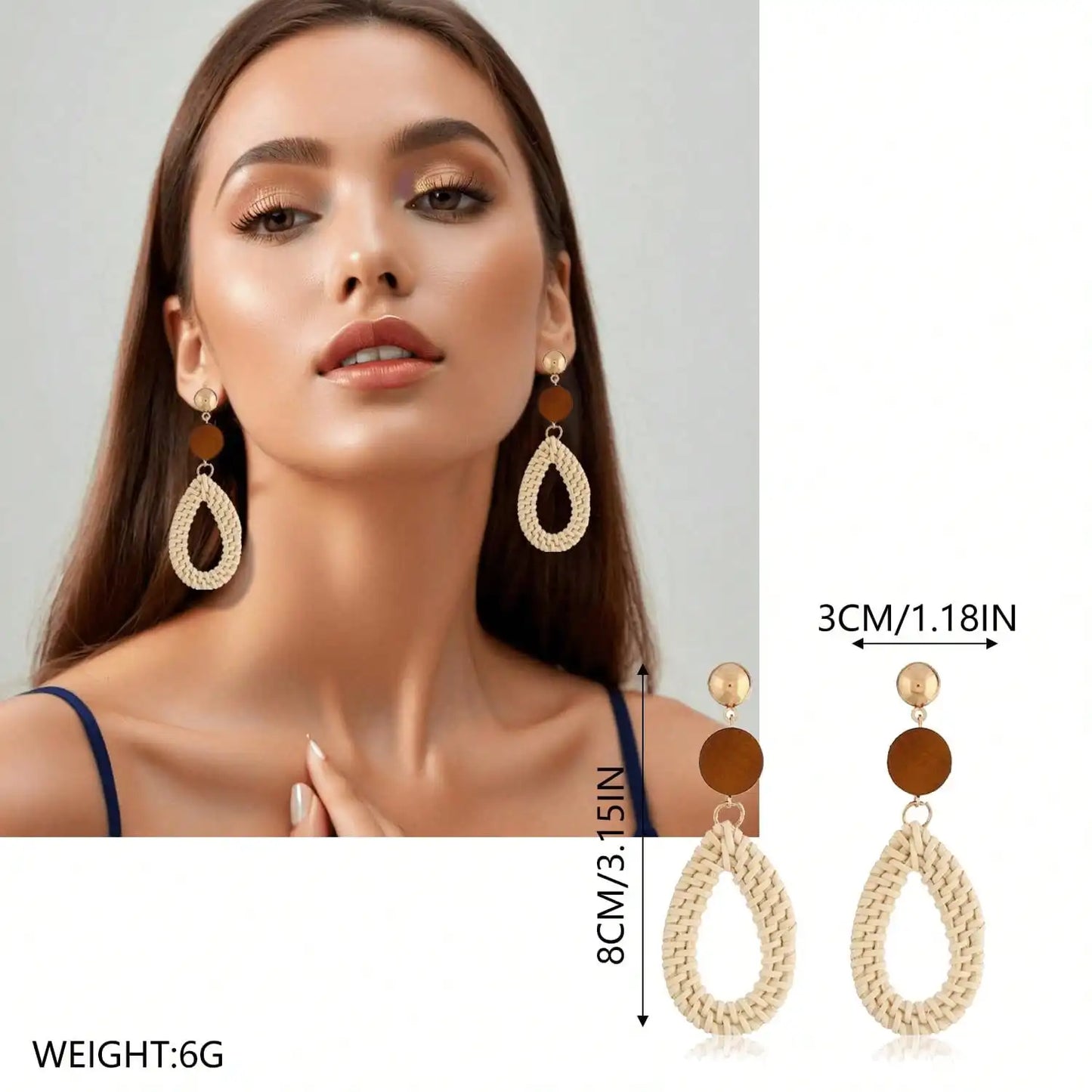 Geometric Teardrop and Hoop Dangle Earrings Set Pack