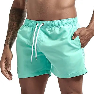 Men's Quick Dry Swim Shorts With Pockets And Drawstring