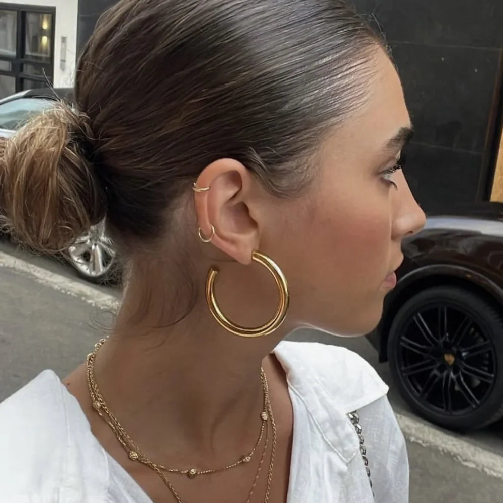 Stainless Steel Hoop Earrings For Women Fashion Trend