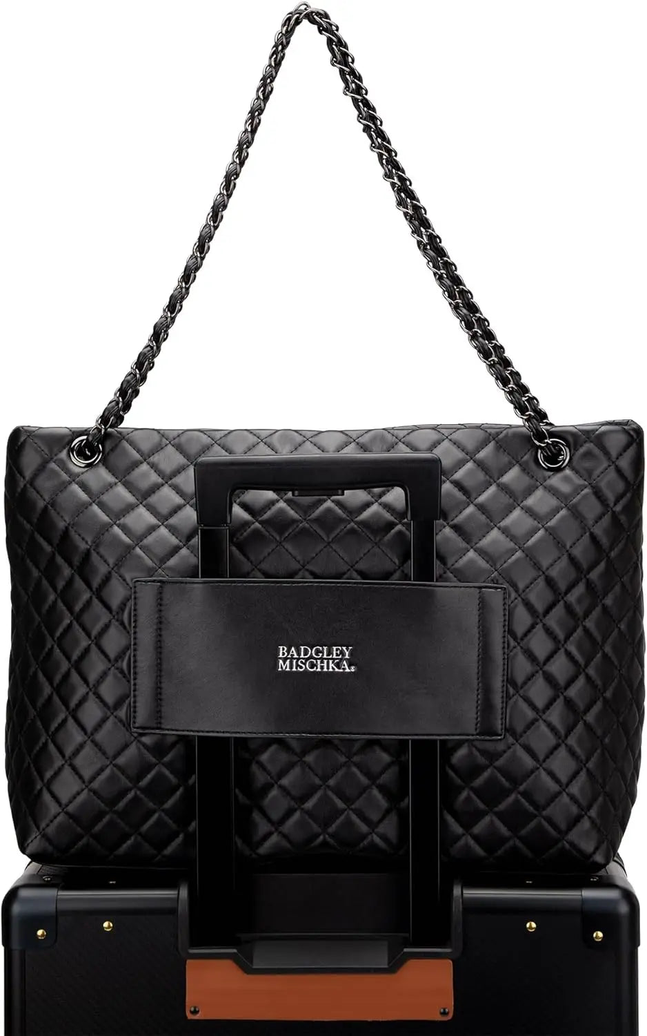 Quilted Vegan Leather Tote Weekender Bag For Women
